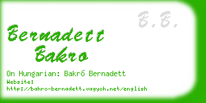 bernadett bakro business card