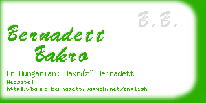 bernadett bakro business card